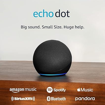 Echo Dot (5th Gen, 2022 release) | With bigger vibrant sound, helpful routines and Alexa | Charcoal